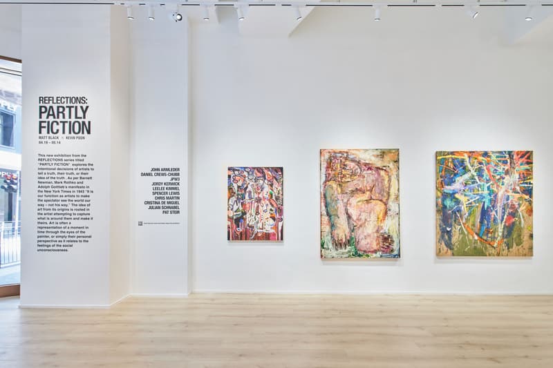 WOAW Gallery Presents REFLECTIONS PARTLY FICTION matt black kevin poon personal truth John Armleder Daniel Crew Chubb JPW3 Jordy Kerwick Leelee Kimmel Spencer Lewis Chris Martin Cristina de Miguel Julian Schnabel Pat Steir artist exhibition info