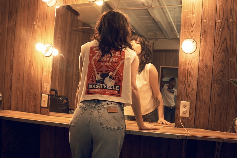 Wrangler Fender collab collection guitar denim graphic t shirt jacket release info date price 