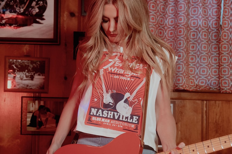 Wrangler Fender collab collection guitar denim graphic t shirt jacket release info date price 