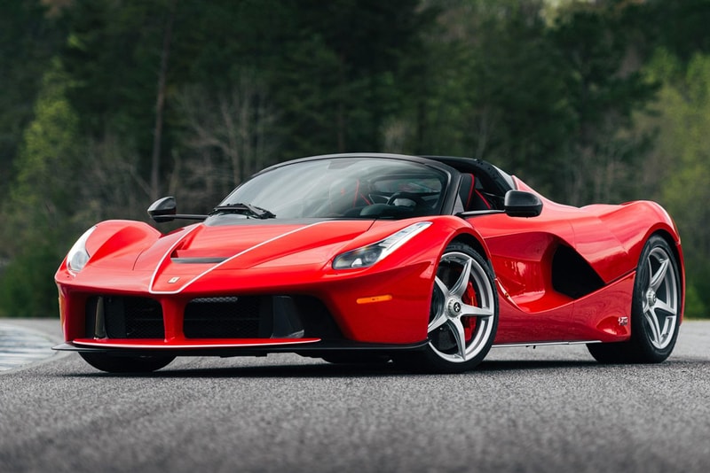 Ferrari LaFerrari Aperta 2017 Low Milage Bring a Trailer Auction $5 Million USD For Sale Rosso Corsa Convertible Carbon Fiber Rare Italian Hybrid Hypercar