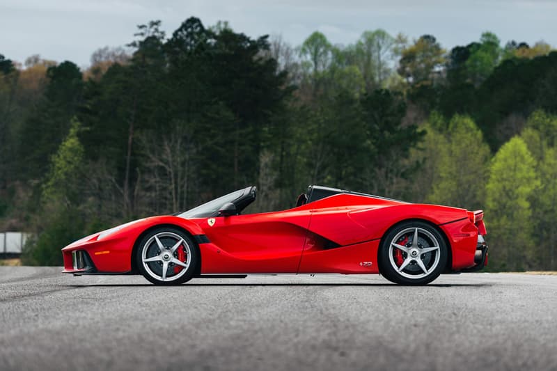 Ferrari LaFerrari Aperta 2017 Low Milage Bring a Trailer Auction $5 Million USD For Sale Rosso Corsa Convertible Carbon Fiber Rare Italian Hybrid Hypercar