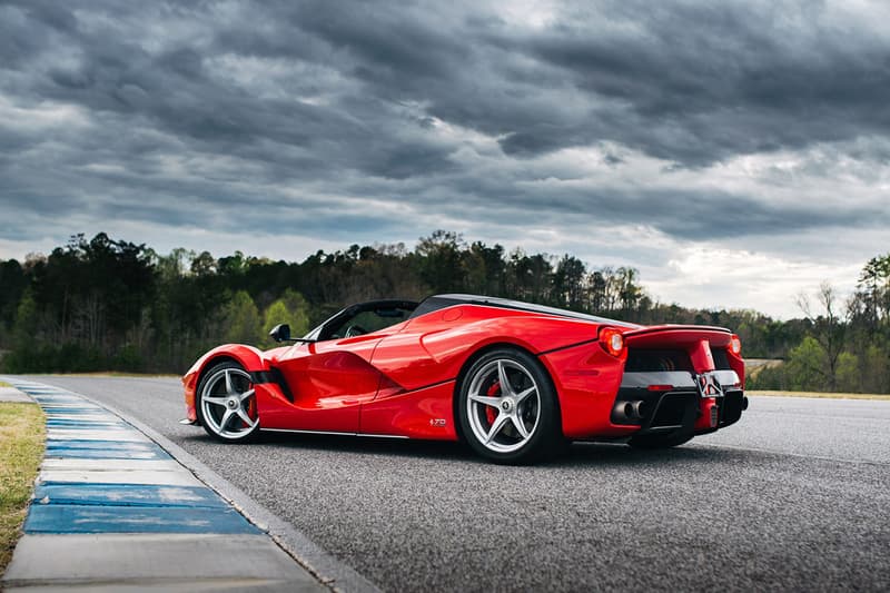 Ferrari LaFerrari Aperta 2017 Low Milage Bring a Trailer Auction $5 Million USD For Sale Rosso Corsa Convertible Carbon Fiber Rare Italian Hybrid Hypercar