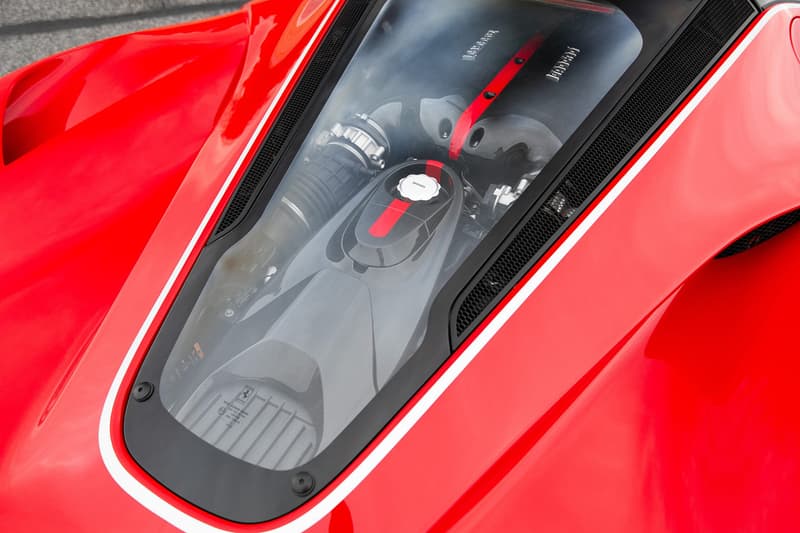 Ferrari LaFerrari Aperta 2017 Low Milage Bring a Trailer Auction $5 Million USD For Sale Rosso Corsa Convertible Carbon Fiber Rare Italian Hybrid Hypercar