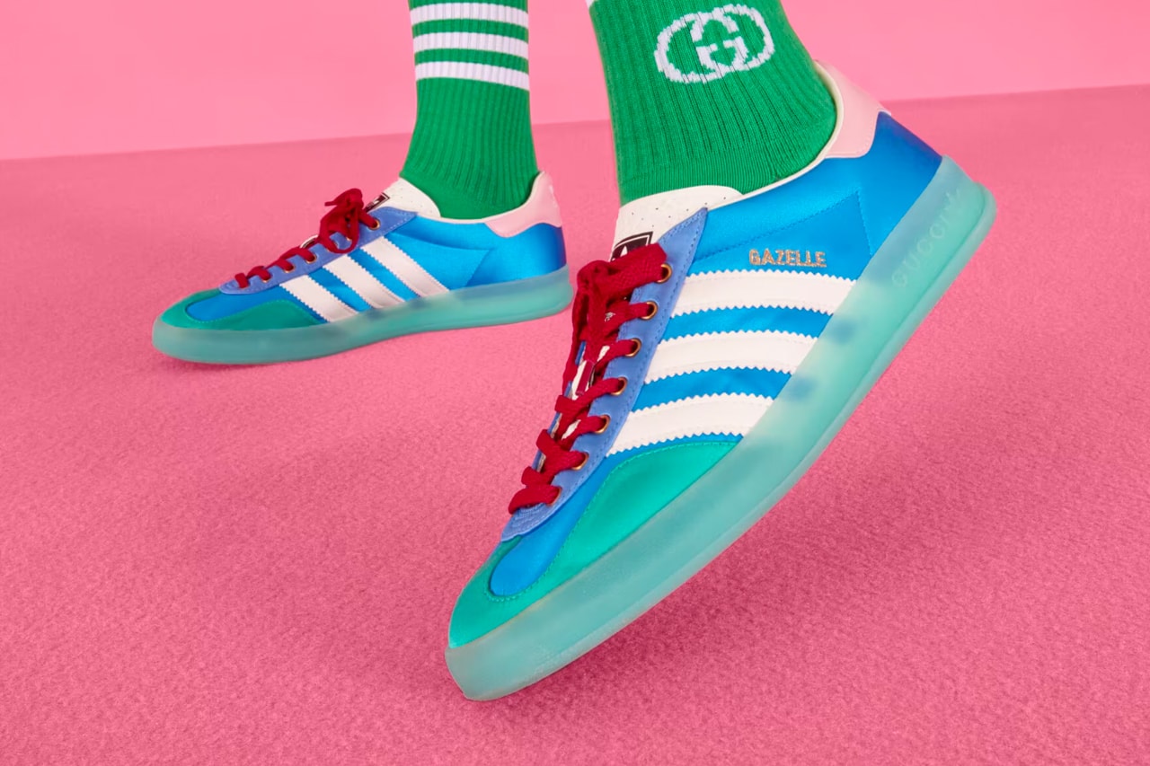 Adidas x Gucci Gazelle Сабо Лоферы Туфли на каблуке с декольте Тапочки Терри шлепанцы Обувь Closer Официальная информация о выпуске первого взгляда
