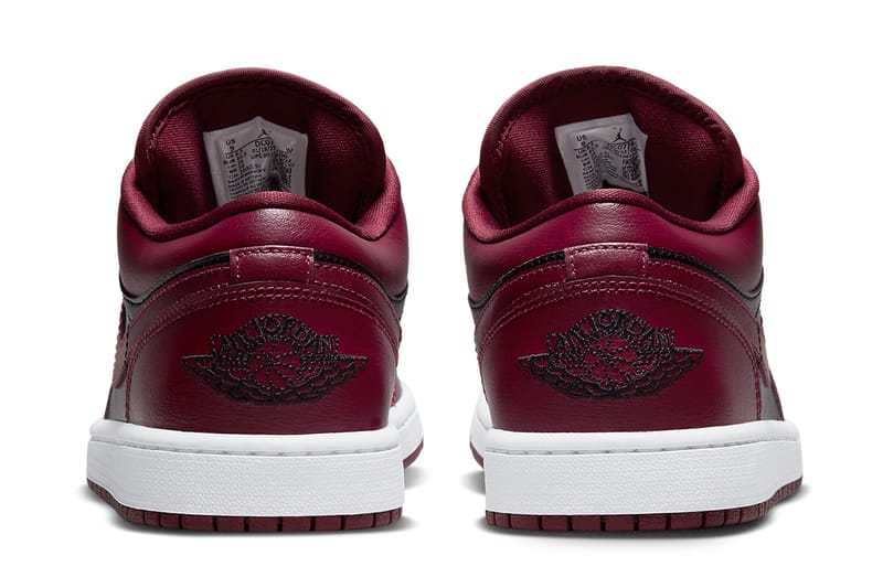 maroon black and white jordan 1