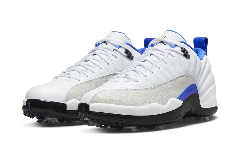 jordan 12 low blue and white