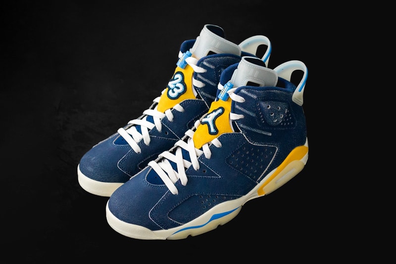air jordan 6 marquette pe photos blue yellow 