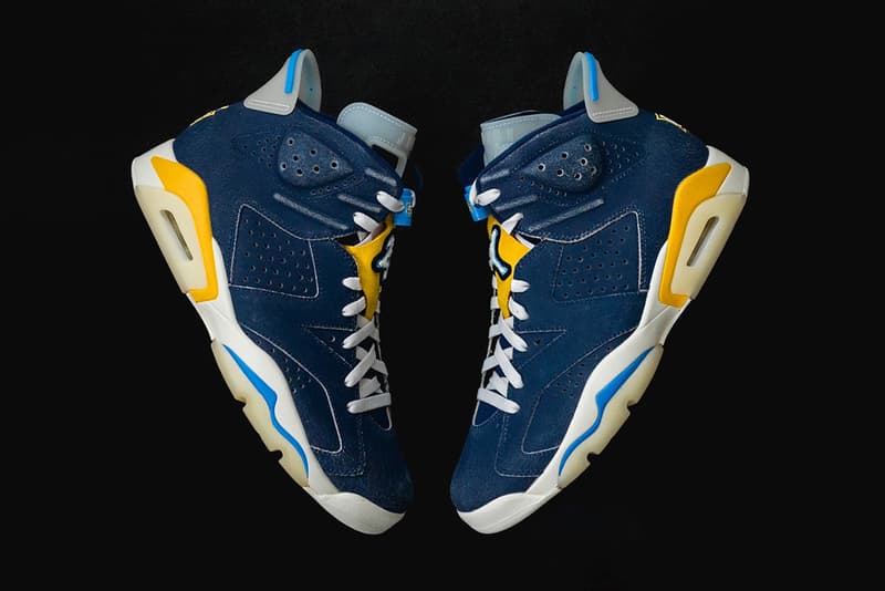 air jordan 6 marquette pe photos blue yellow 