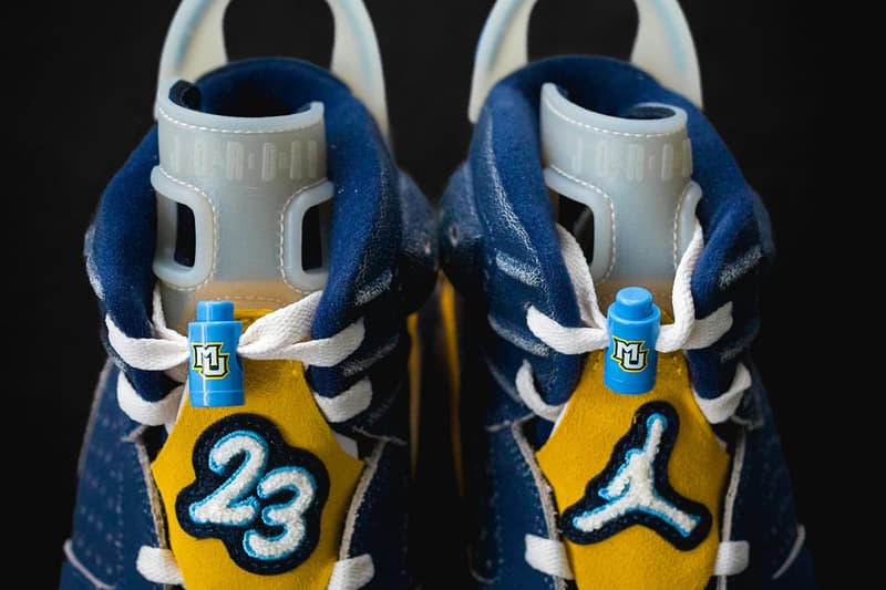 air jordan 6 marquette pe photos blue yellow 