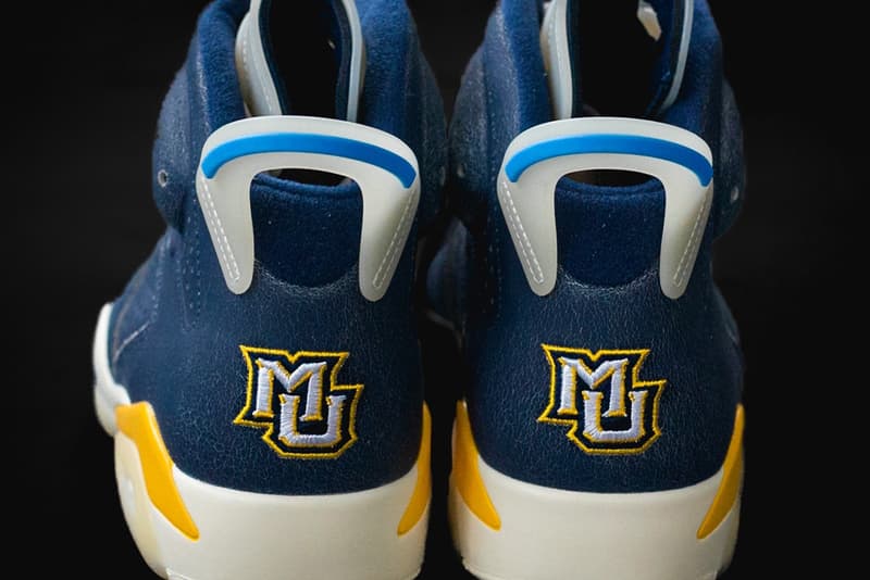 air jordan 6 marquette pe photos blue yellow 