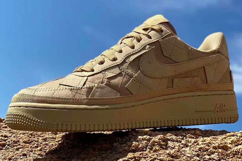 First Look Billie Eilish x Nike Air Force 1 Low footwear sneakers release info date price mushroom patchwork quilted blohsh