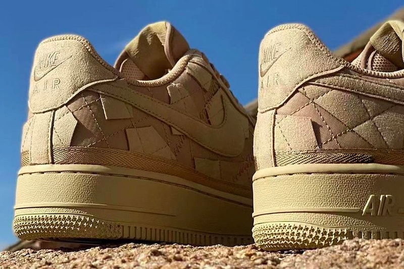 First Look Billie Eilish x Nike Air Force 1 Low footwear sneakers release info date price mushroom patchwork quilted blohsh