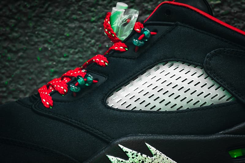 CLOT Air Jordan 5 Low Jade Closer Look Release Info DM4640-036 Date Buy Price Black Classic Jade Fire Red Metallic Silver