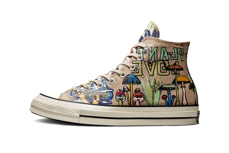 Converse Chuck 70 hi plant love fun psychedelic worms plants mushrooms ants tan release info date price 