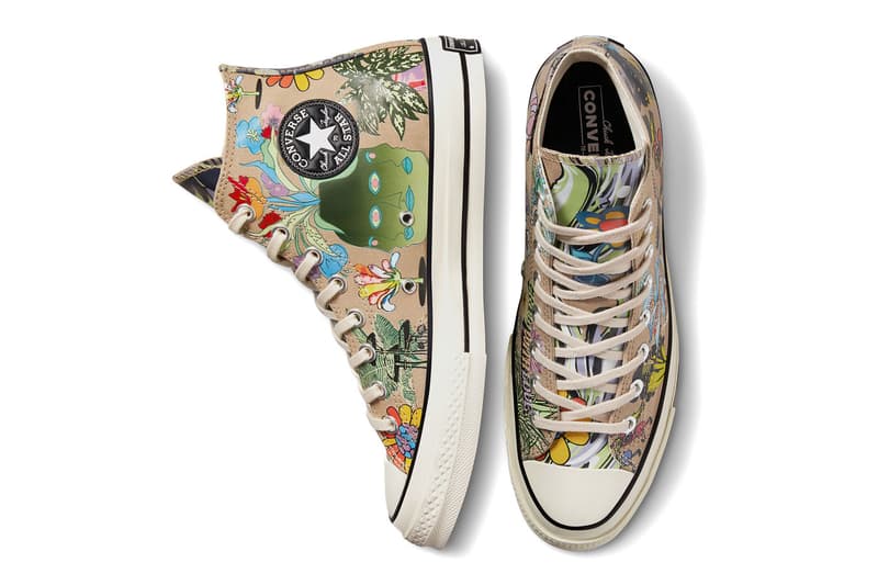 Converse Chuck 70 hi plant love fun psychedelic worms plants mushrooms ants tan release info date price 