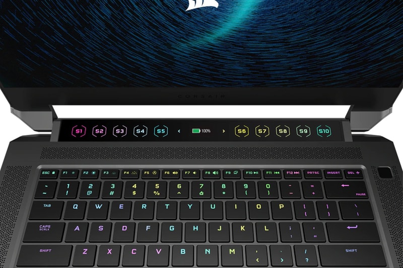 Corsair unveils reveals first gaming laptop elgato stream deck touch bar lcd function bars mechanical switches 1080p30 webcam ryzen 9 wifi 6E bluetooth 5.2  3000 usd release info date price 