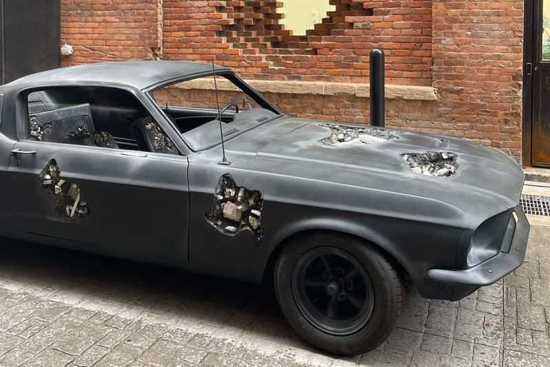 Daniel Arsham library street collective eroded crystal black ford mustang first look images pyrite volcanic ash steel quartz crystal