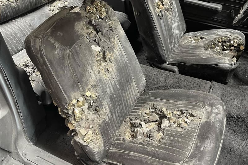 Daniel Arsham library street collective eroded crystal black ford mustang first look images pyrite volcanic ash steel quartz crystal