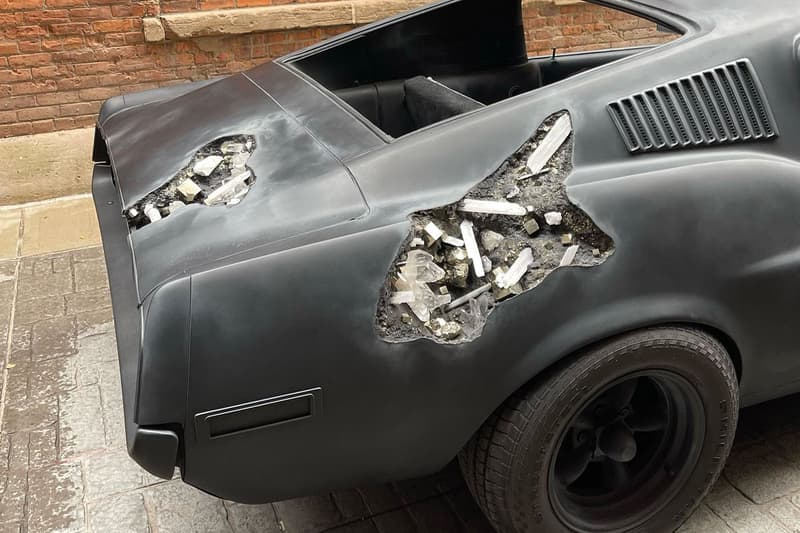 Daniel Arsham library street collective eroded crystal black ford mustang first look images pyrite volcanic ash steel quartz crystal