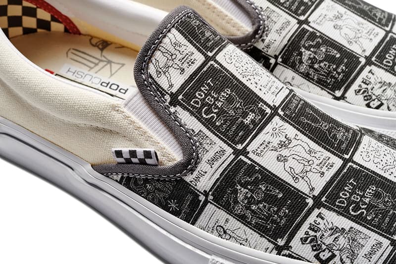 Vans Sk8 hi slip on authentic footwear collab checkerboard black white skull alien mental health awareness release info date price