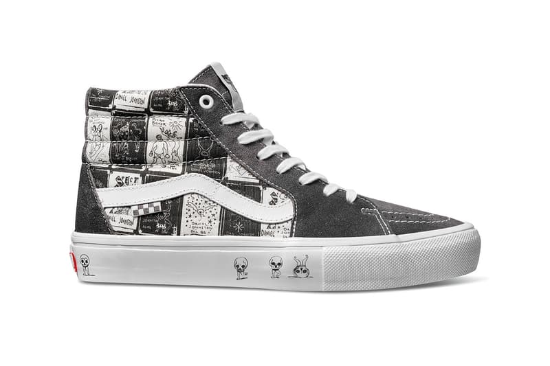 Vans Sk8 hi slip on authentic footwear collab checkerboard black white skull alien mental health awareness release info date price
