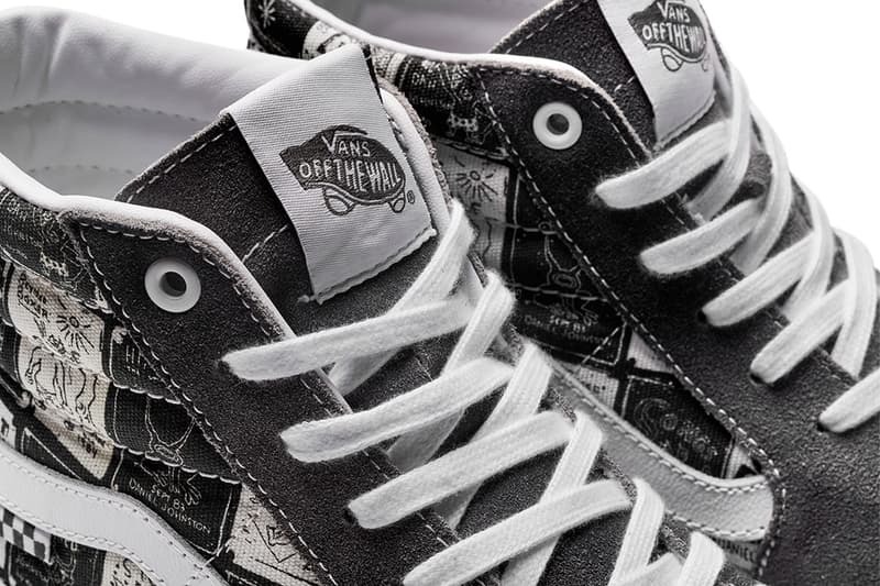 Vans Sk8 hi slip on authentic footwear collab checkerboard black white skull alien mental health awareness release info date price