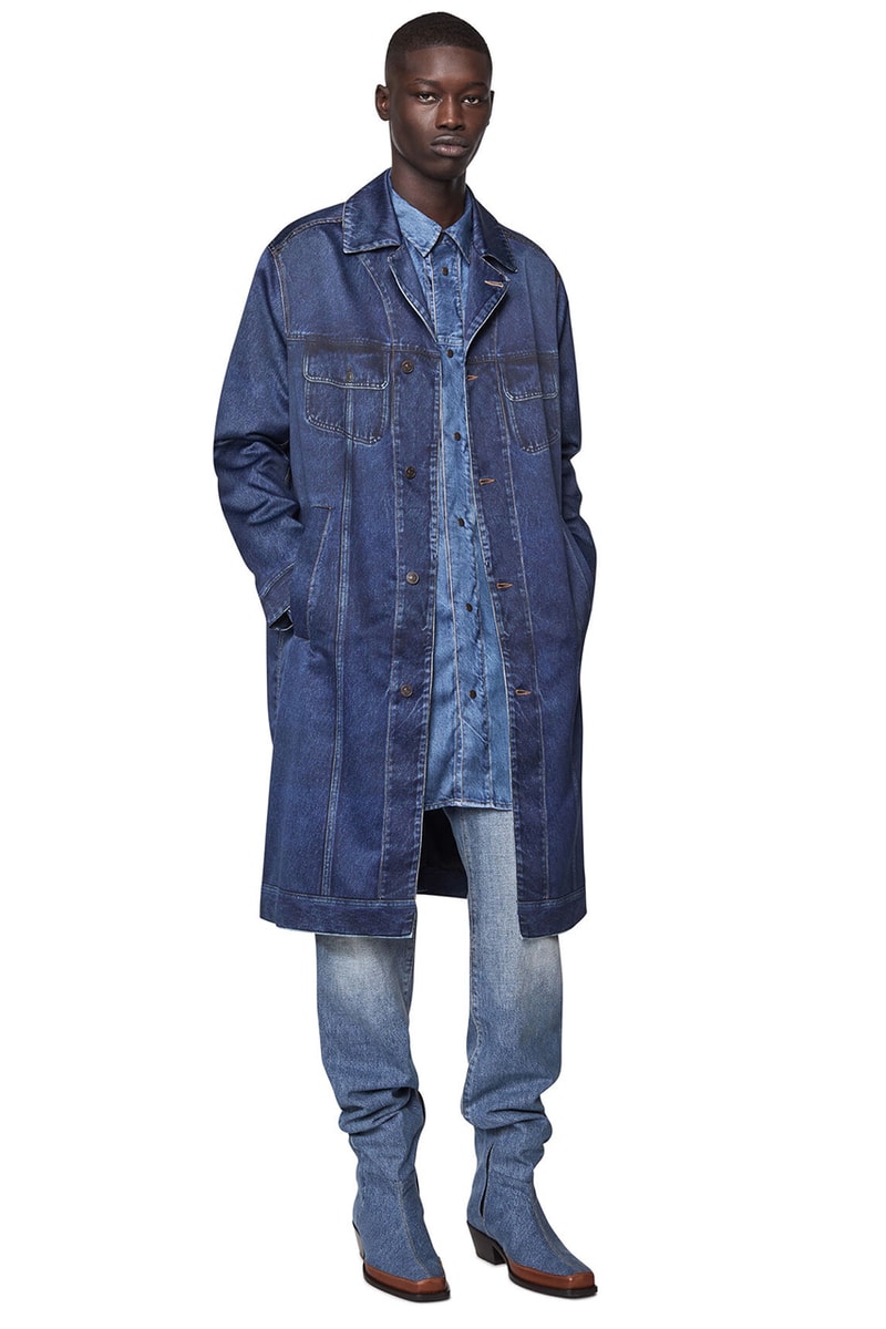 Diesel 1955 007A7 Straight Jeans Spring Summer 2022 Runway Show Glenn Martens Y/Project Jean Shoe Boot Denim Hybrid 