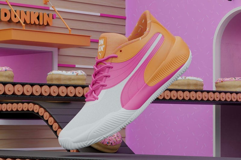 Puma Dunkin Donuts ice coffee day nyc gv special triple basketball sneaker flagship 80 90 usd release info date price 
