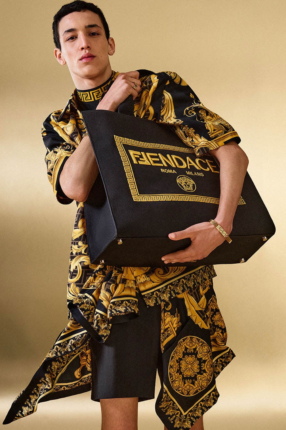 Fendi and Versace Has Officially Released Its Fendace Collection Donatella Versace, Silvia Venturini Fendi, and Kim Jonesnaomi cambpell Adut Akech, Amar Akway, Anja Rubik, Anok Yai, Imaan Hammam milan fashion week