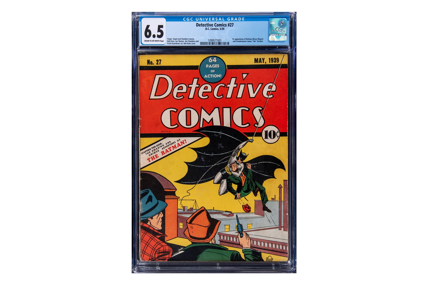 Goldin 1939 DC Detective Comics #27 CGC 6.5 Cream to Off-White Pages 900k auction the bat-man batman comic books superman DC Comics 