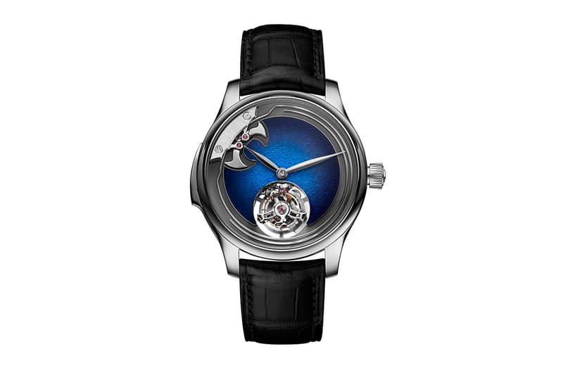 H Moser and Cie Shows Off Minute Repeater And Flying Tourbillon On Its Hammered Aqua Blue Enamel Dial