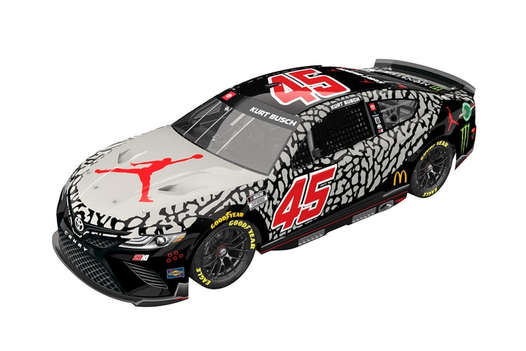 23XI Racing Gives Kurt Busch's Car a Paint Job Inspired by the Air Jordan 3 "Black Cement"