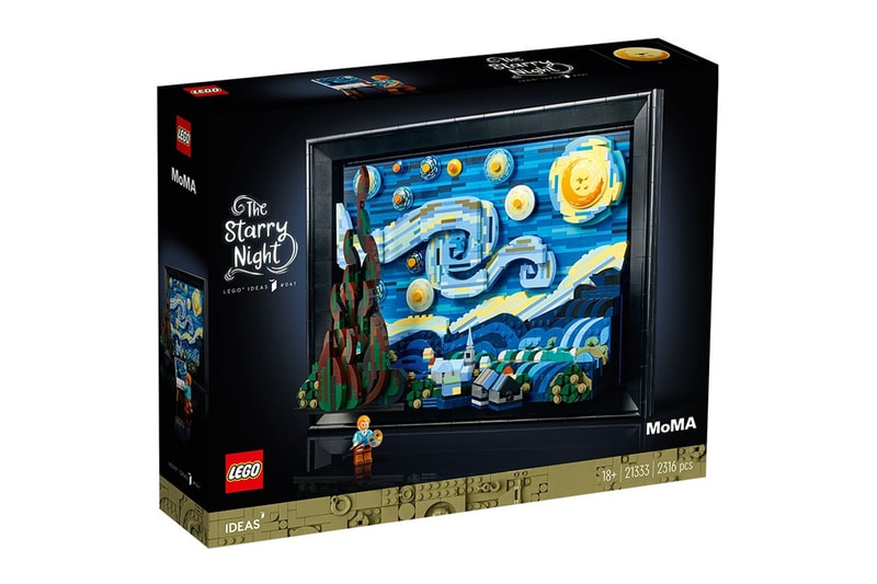 Lego ideas starry night set piece vincent van gogh painting block truman cheng museum of modern art design store new york release info date price