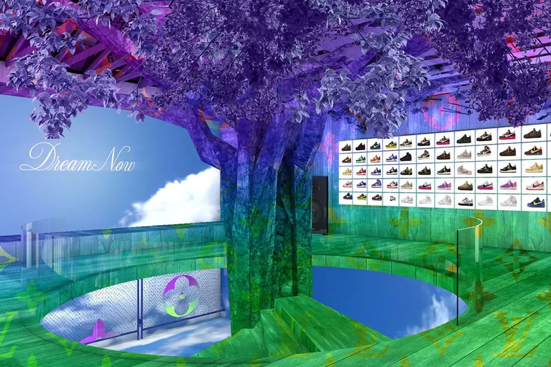 Louis Vuitton Opens an Exhibit for Virgil Abloh's Nike Air Force 1 Collaboration nike af1 new york city nyc