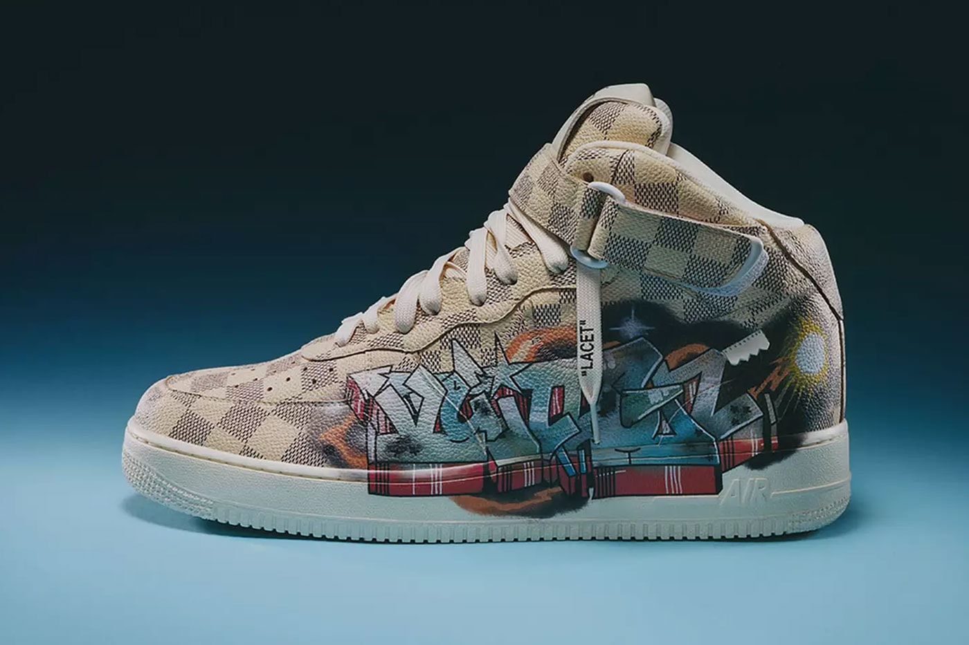 Louis Vuitton Opens an Exhibit for Virgil Abloh's Nike Air Force 1 Collaboration nike af1 new york city nyc