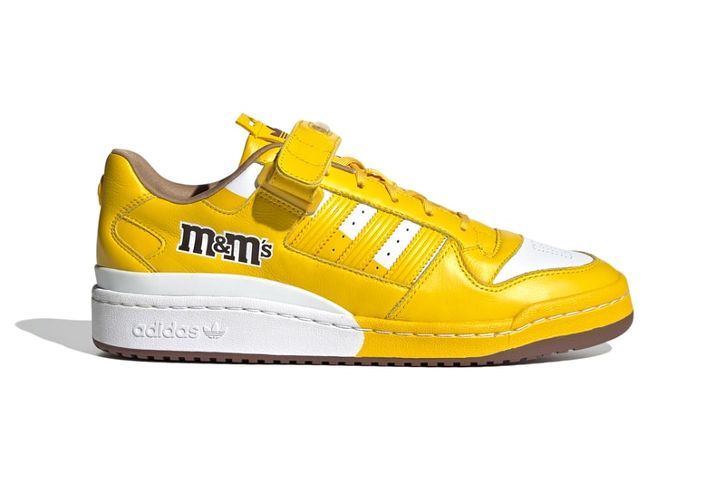 M&M's adidas Originals Forum Low 84 Three New Colorways cloud white yellow green black white chocolate dark brown cardboard gy6313 gy6314 gy6315 release info date price