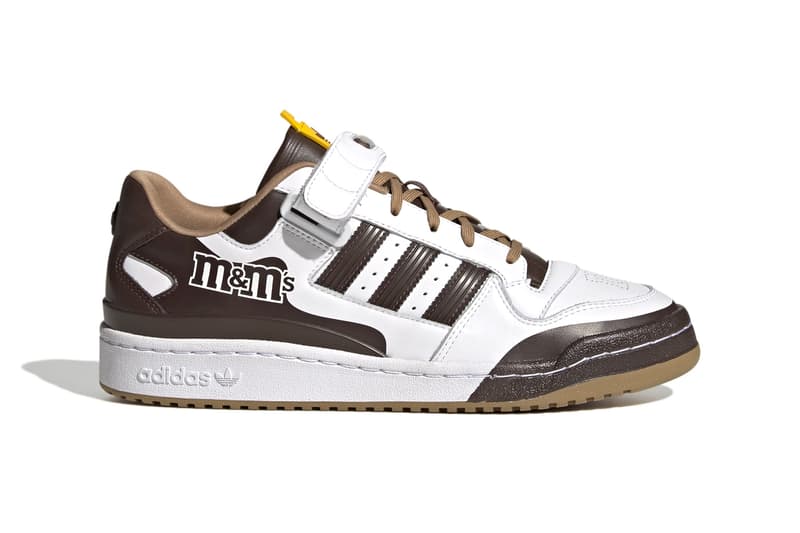 M&M's adidas Originals Forum Low 84 Three New Colorways cloud white yellow green black white chocolate dark brown cardboard gy6313 gy6314 gy6315 release info date price