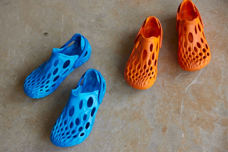Merrell New Hydro Moc Drift Colorways water shoes gradation tonal surface of water bloom algae eva maple merrel blue pomelo tangerine gold teal release info date price