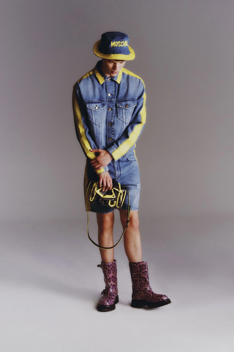 Moschino Mens Resort 2023 Collection Evokes a Kaleidoscopic Trip Down Memory Lane with 1970s Inspo