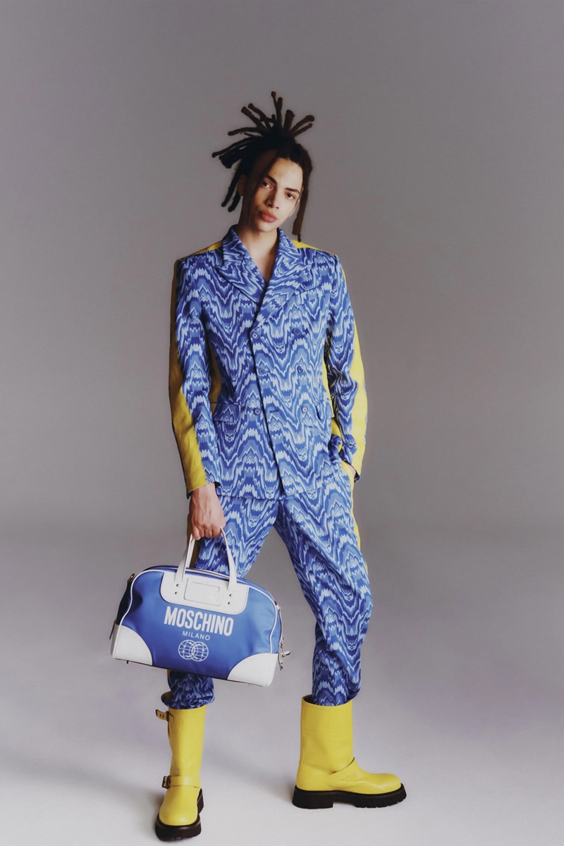 Moschino Mens Resort 2023 Collection Evokes a Kaleidoscopic Trip Down Memory Lane with 1970s Inspo
