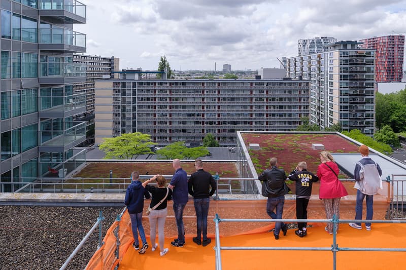 MVRDV Installs Orange Rooftop Walkway in Rotterdam 