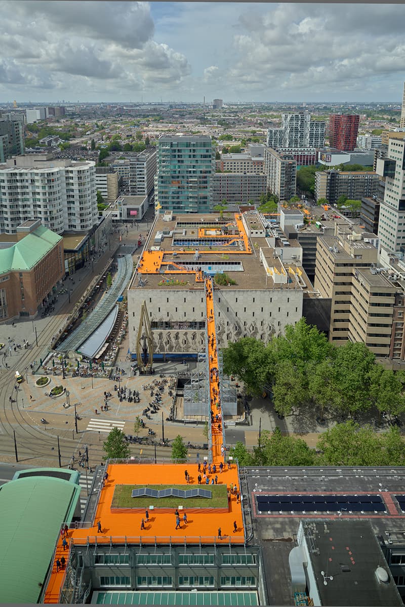 MVRDV Installs Orange Rooftop Walkway in Rotterdam 