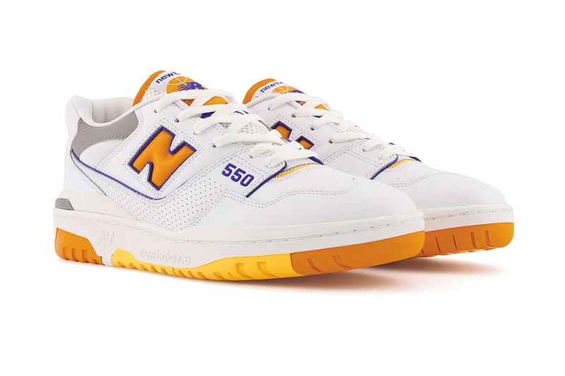 white and yellow new balance 550