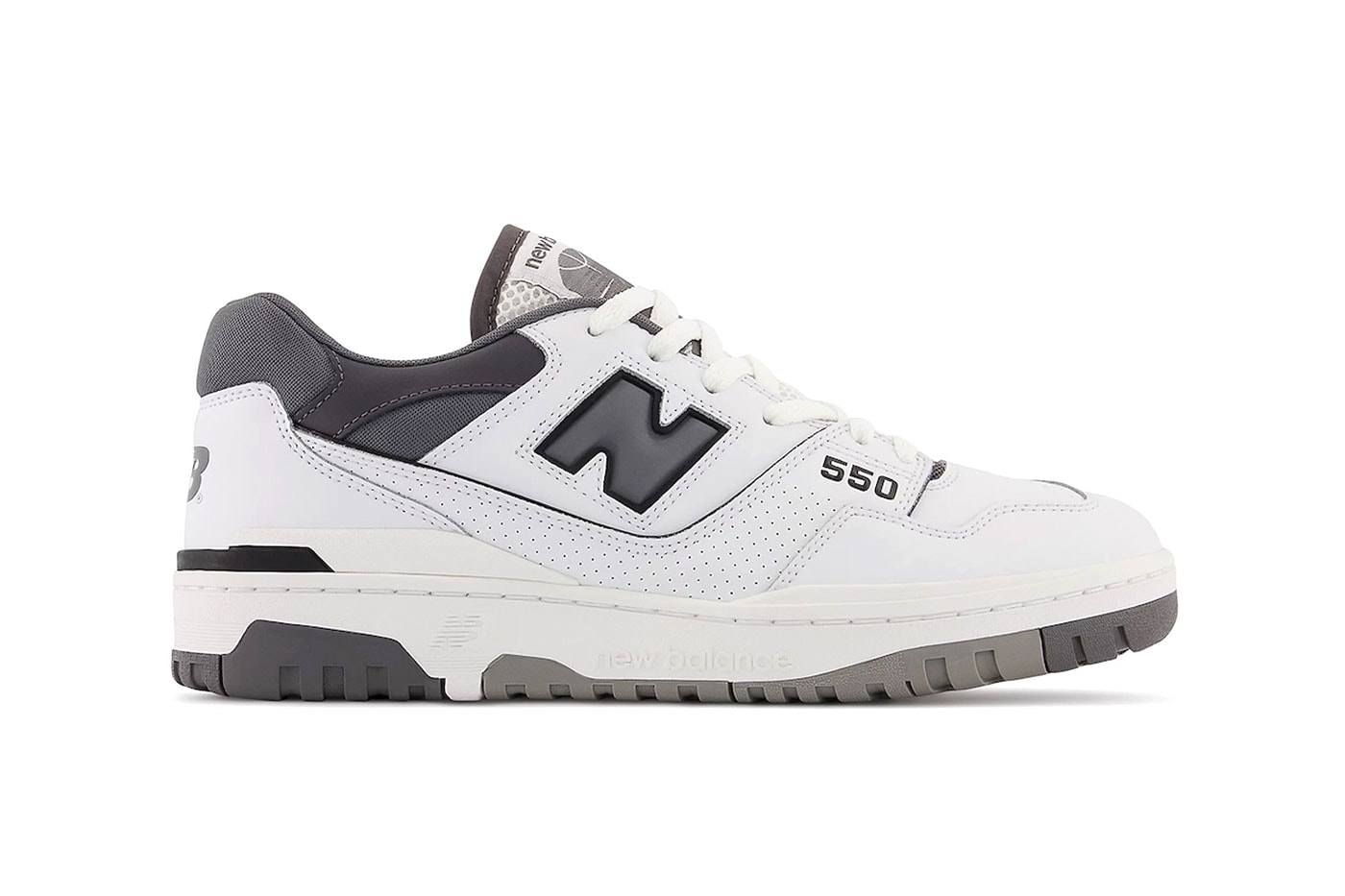 New Balance NB 550 white gray BB550WTG N leather perforated mesh 2022 120 usd release info date price