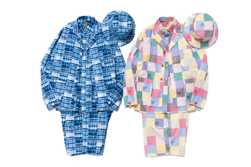 NIGO Human Made  patchwork check collection pink blue hats shirts coats madras cushions release info date price