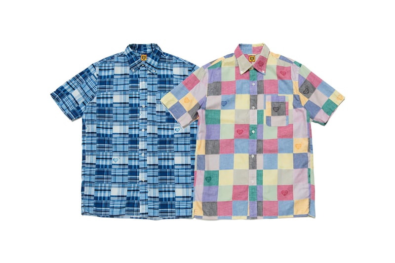NIGO Human Made  patchwork check collection pink blue hats shirts coats madras cushions release info date price