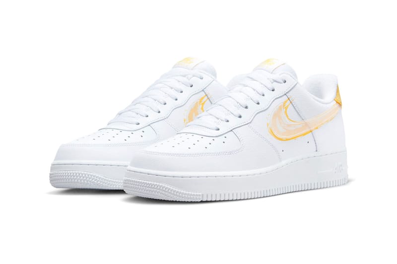 white air forces with yellow check