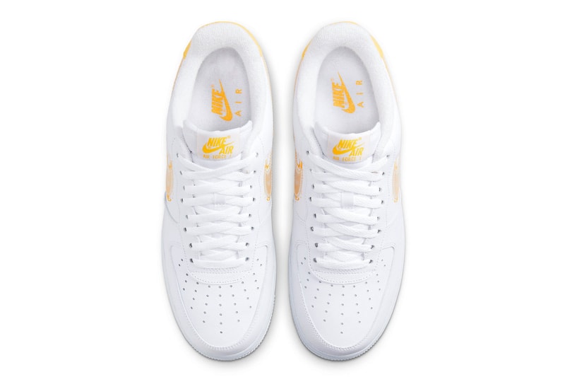 Nike Air Force 1 Low Brushstroke Swoosh White Yellow Official Look Release Info DX2646-100 Date Buy Price 