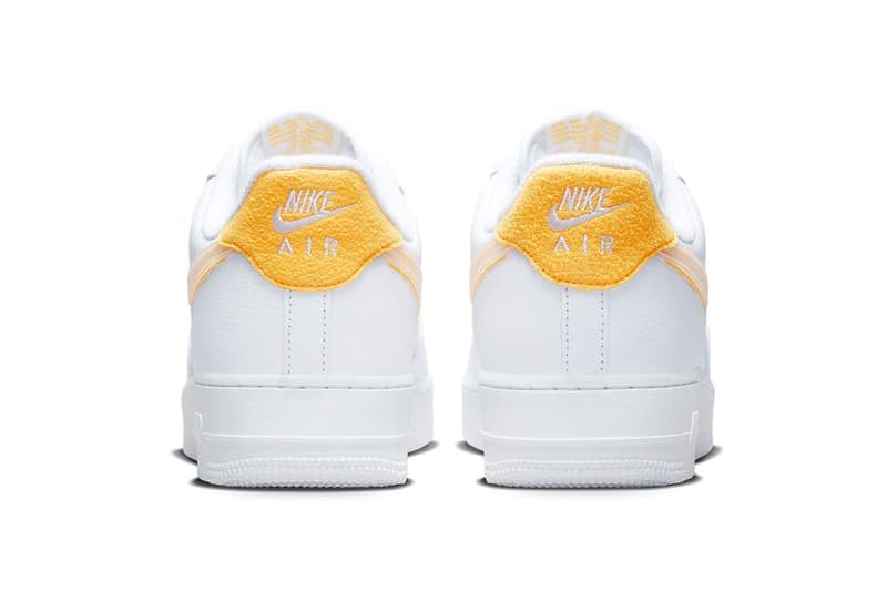 Nike Air Force 1 Low Brushstroke Swoosh White Yellow Official Look Release Info DX2646-100 Date Buy Price 