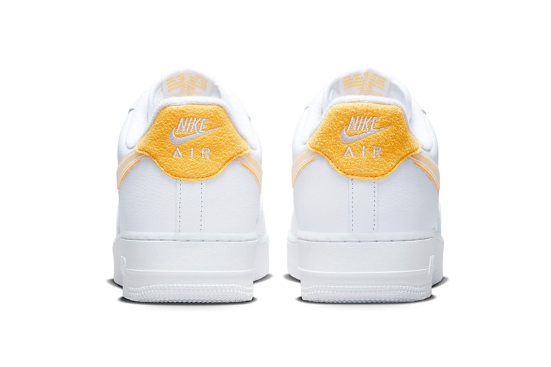 Nike Air Force 1 Low Brushstroke Swoosh White Yellow Official Look Release Info DX2646-100 Date Buy Price 